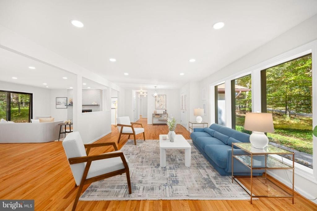 Open living space with windows