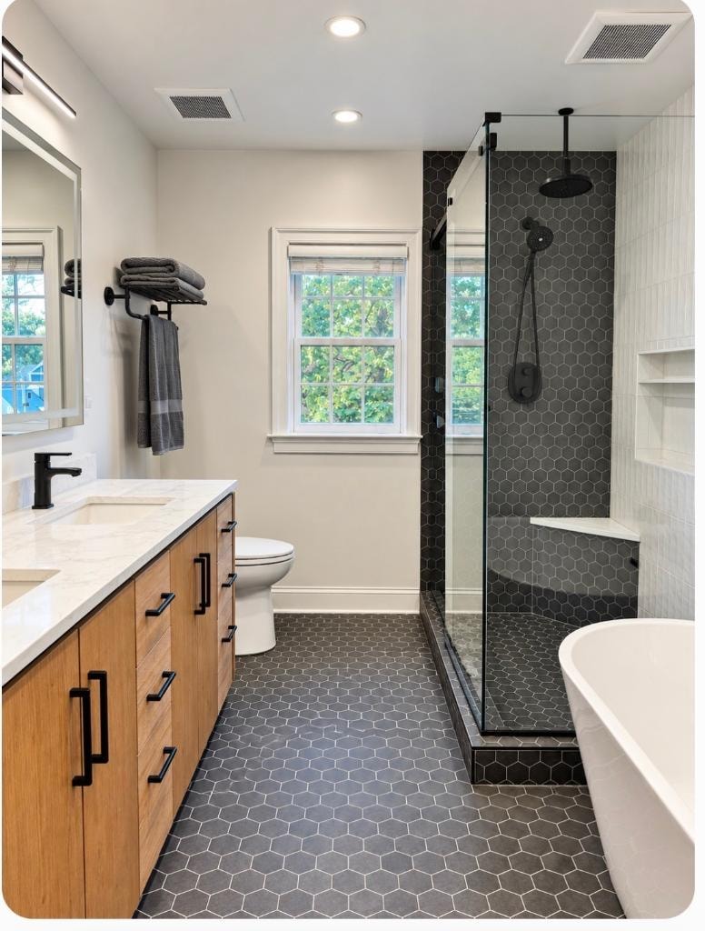 North Wakefield primary bathroom overview